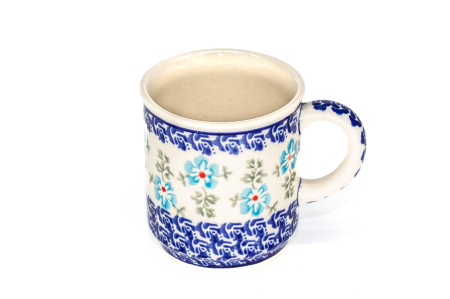 Cana ceramica smaltuita pentru ceai / cafea / vin fiert Forget-me-nots, pictata manual, 250 ml [1]