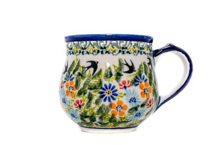 Cana ceramica smaltuita pentru ceai / cafea / vin fiert Inspiration, in forma de "balon", pictata manual, 230ml [0]