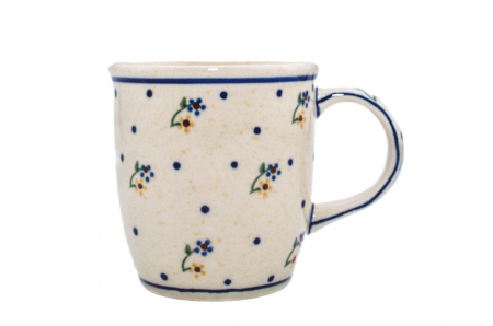 Cani ceramica - Cana ceramica smaltuita pentru ceai / cafea / vin fiert Little Flowers, pictata manual, 350 ml