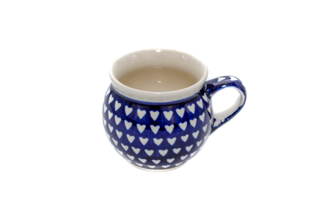 Cana ceramica smaltuita pentru ceai / cafea / vin fiert Love Hearts, in forma de "balon", pictata manual, 220 ml [1]