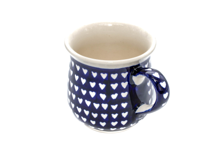 Cana ceramica smaltuita pentru ceai / cafea / vin fiert Love Hearts, in forma de "balon", pictata manual, 250 ml [2]