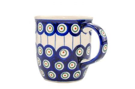 Cana ceramica smaltuita pentru ceai / cafea / vin fiert Peacock Eyes, pictata manual, 350 ml [5]