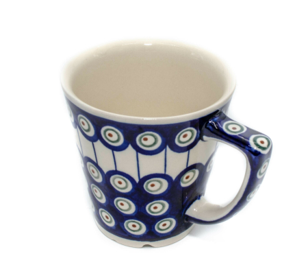Cana ceramica smaltuita pentru ceai / cafea / vin fiert Peacock Eyes, pictata manual, 350 ml [1]
