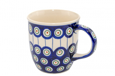 Cana ceramica smaltuita pentru ceai / cafea / vin fiert Peacock Eyes, pictata manual, 350 ml [1]