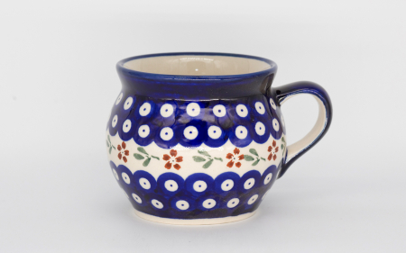 Cana ceramica smaltuita pentru ceai / cafea / vin fiert Traditional, in forma de "balon", pictata manual, 420 ml [0]