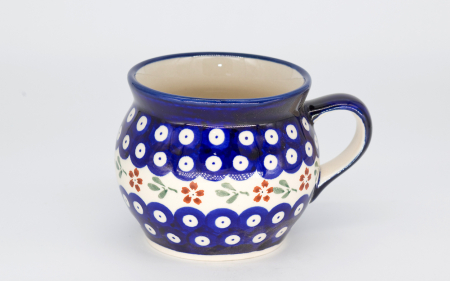 Cana ceramica smaltuita pentru ceai / cafea / vin fiert Traditional, in forma de "balon", pictata manual, 420 ml [1]