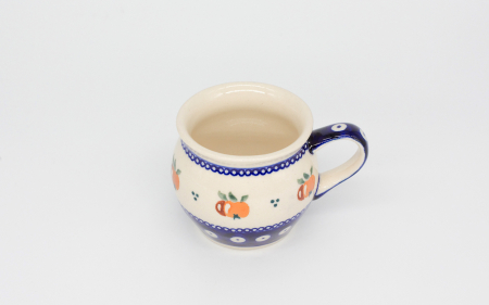 Cana ceramica smaltuita pentru pentru ceai / cafea / vin fiert Apples, in forma de "balon", pictata manual, 160 ml [2]