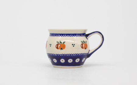 Cana ceramica smaltuita pentru pentru ceai / cafea / vin fiert Apples, in forma de "balon", pictata manual, 160 ml [0]