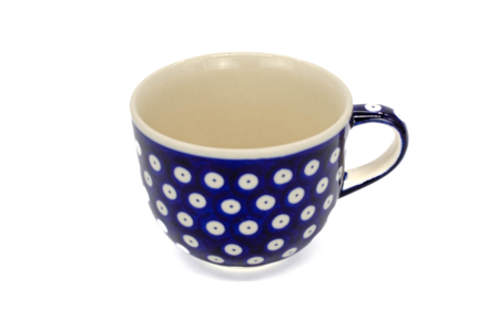 Cana pentru cafea Blue Eyes, ceramica smaltuita, pictata manual, 350 ml [1]