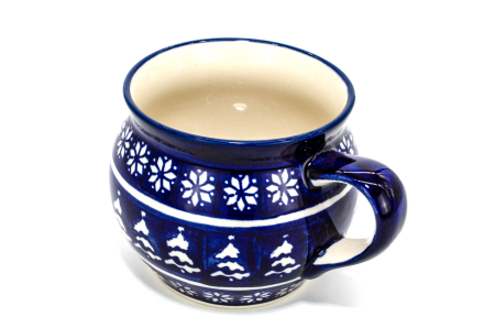 Cana pentru cafea/ceai/vin fiert Christmas Night in forma de "balon", ceramica smaltuita, pictata manual, 420 ml [2]