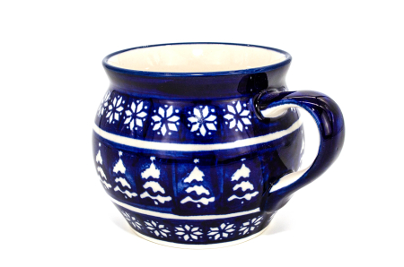 Cana pentru cafea/ceai/vin fiert Christmas Night in forma de "balon", ceramica smaltuita, pictata manual, 420 ml [3]