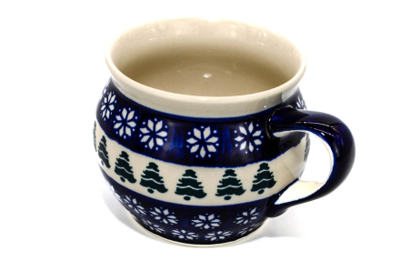 Cana pentru cafea/ceai/vin fiert Christmas Tree in forma de "balon", ceramica smaltuita, pictata manual, 420 ml [3]