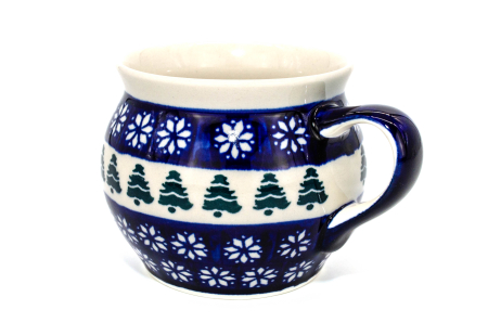 Cana pentru cafea/ceai/vin fiert Christmas Tree in forma de "balon", ceramica smaltuita, pictata manual, 420 ml [2]