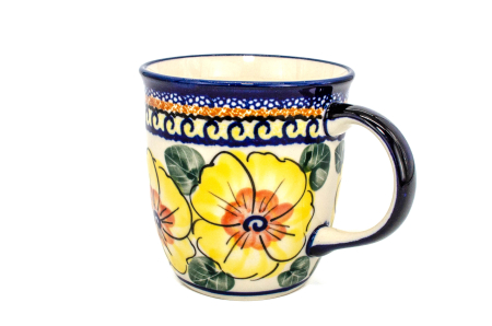 Cana pentru cafea, ceai, vin fiert Daisy Drops, ceramica smaltuita, pictata manual, 350 ml [3]