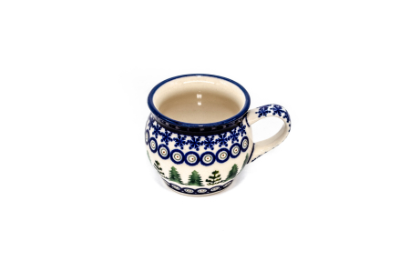 Cana pentru cafea/ceai/vin fiert Festive Trees in forma de "balon", ceramica smaltuita, pictata manual, 160 ml [1]