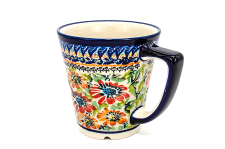 Cana pentru cafea, ceai, vin fiert Flower Jungle, ceramica smaltuita, pictata manual, 350 ml [2]