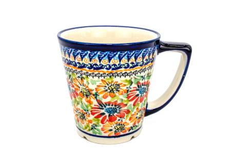 Cana pentru cafea, ceai, vin fiert Flower Jungle, ceramica smaltuita, pictata manual, 350 ml [0]