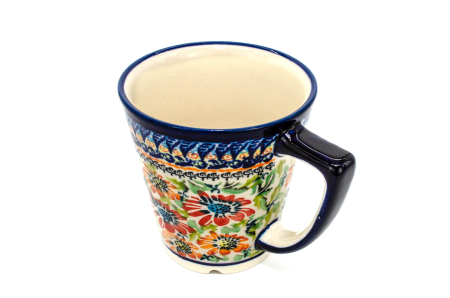 Cana pentru cafea, ceai, vin fiert Flower Jungle, ceramica smaltuita, pictata manual, 350 ml [1]