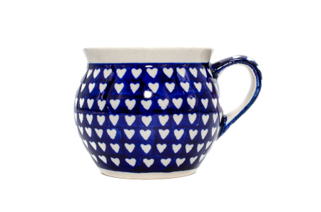 Cana pentru cafea/ceai/vin fiert Love Hearts in forma de "balon", ceramica smaltuita, pictata manual, 320 ml [0]