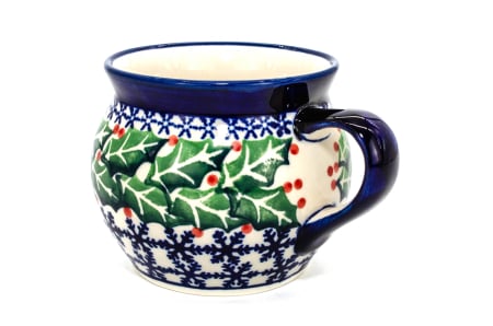 Cana pentru cafea/ceai/vin fiert Mistletoe in forma de "balon", ceramica smaltuita, pictata manual, 420 ml [4]