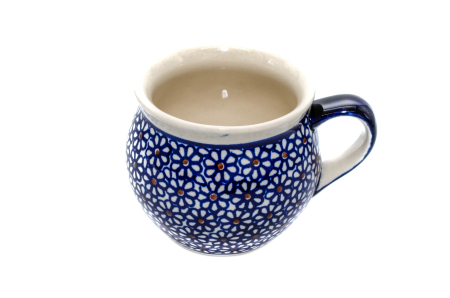 Cana pentru cafea/ceai/vin fiert Petals in forma de "balon", ceramica smaltuita, pictata manual, 320 ml [1]