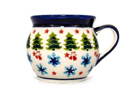 Cana pentru cafea/ceai/vin fiert Winterland in forma de "balon", ceramica smaltuita, pictata manual, 320 ml [0]