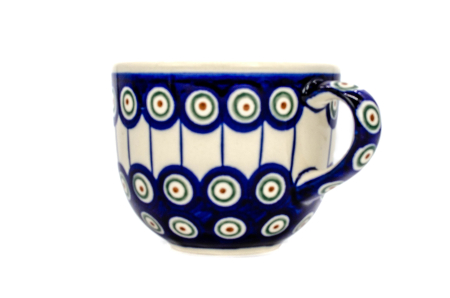 Cana pentru cafea Peacock Eyes, ceramica smaltuita, pictata manual, 350 ml [2]