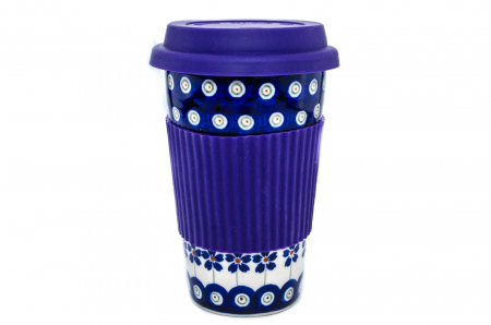 Cana termica Floral Peacock, ceramica smaltuita, pictata manual [1]