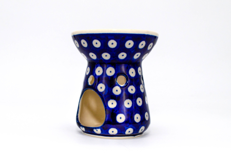 Difuzor ceramic aromoterapie cu uleiuri esentiale Blue Eyes, ceramica smaltuita, pictata manual, 10,4 x 8,9 cm [1]