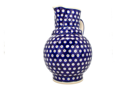 Carafa ceramica smaltuita pentru apa / limonada / vin Blue Eyes, pictata manual, 1,75 L [4]