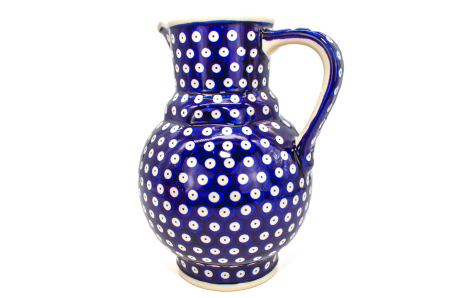 Carafa ceramica smaltuita pentru apa / limonada / vin Blue Eyes, pictata manual, 1,75 L [1]