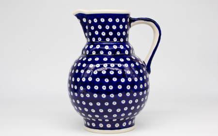 Carafa ceramica smaltuita pentru apa / limonada / vin Blue Eyes, pictata manual, 1,75 L [1]