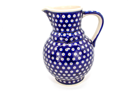 Carafa ceramica smaltuita pentru apa / limonada / vin Blue Eyes, pictata manual, 1,75 L [3]