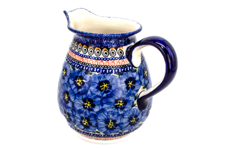 Carafa vin, apa, limonada, din ceramica smaltuita Hibiscus Drops, pictata manual, 2,0 L [1]