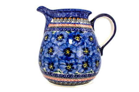 Carafa vin, apa, limonada, din ceramica smaltuita Hibiscus Drops, pictata manual, 2,0 L [4]