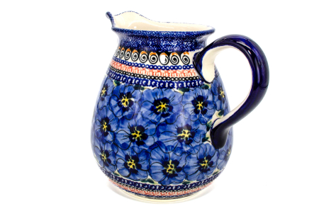 Carafa vin, apa, limonada, din ceramica smaltuita Hibiscus Drops, pictata manual, 2,0 L [2]