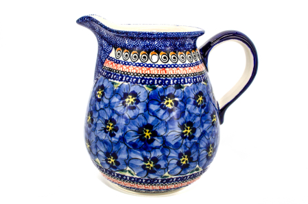Carafa vin, apa, limonada, din ceramica smaltuita Hibiscus Drops, pictata manual, 2,0 L [0]
