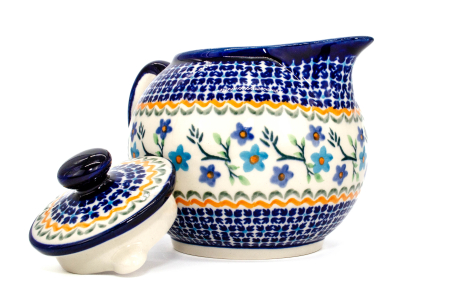 Ceainic Basket of Blue, ceramica smaltuita, pictat manual, 1 L [1]