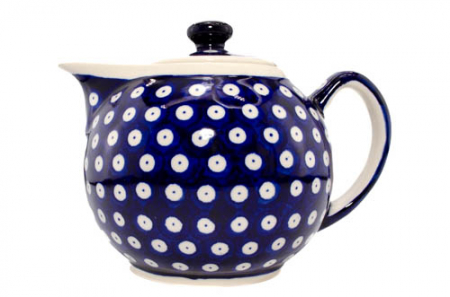 Ceainic Blue Eyes, ceramica smaltuita, pictat manual, 1 L [0]