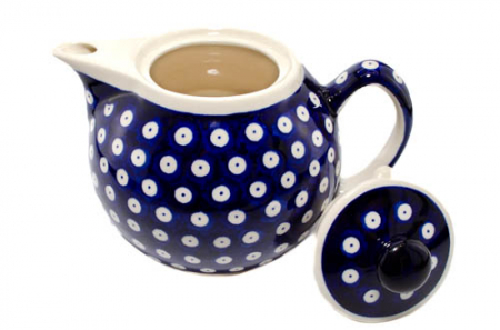 Ceainic Blue Eyes, ceramica smaltuita, pictat manual, 1 L [5]