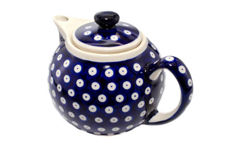 Ceainic Blue Eyes, ceramica smaltuita, pictat manual, 1 L [3]