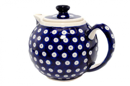 Ceainic Blue Eyes, ceramica smaltuita, pictat manual, 1 L [1]