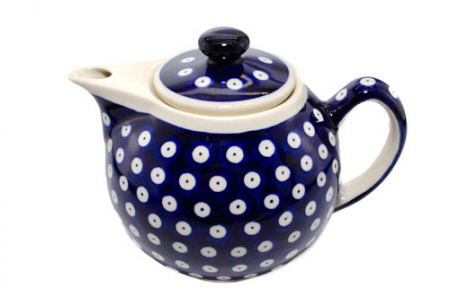 Ceainic Blue Eyes, ceramica smaltuita, pictat manual, 1 L [4]