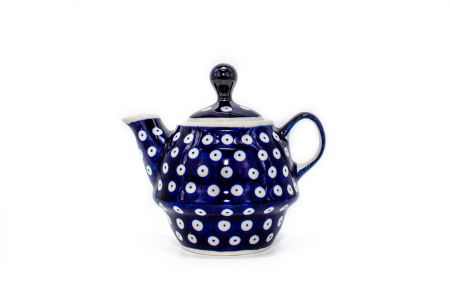 Ceainice - Ceainic Blue Eyes, ceramica smaltuita, pictat manual, 210 ml