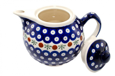 Ceainic Blue Eyes Festive, ceramica smaltuita, pictat manual, 1 L [5]