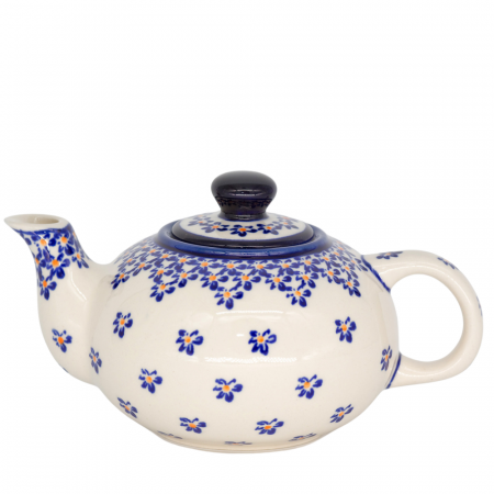 Colectia Blue Field - Ceainic Blue Field, ceramica smaltuita, pictat manual, 420 ml