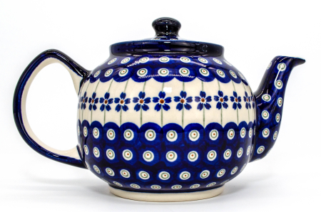 Ceainice - Ceainic cu capac Floral Peacock, din ceramica smaltuita, pictat manual, 1,0 L