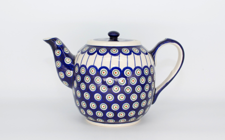 Ceainic cu capac Peacock Eyes, din ceramica smaltuita, pictat manual, 1,5 L [0]