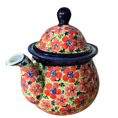 Ceainic Fire Poppies, ceramica smaltuita, pictat manual, 1,7 L [4]