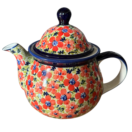 Ceainic Fire Poppies, ceramica smaltuita, pictat manual, 1,7 L [2]